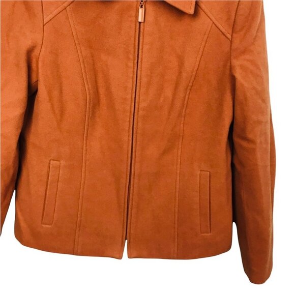 Minimalist Neutral Conrad C Camel Wool Zip Up Lined Jacket Women Size M - Picture 4 of 16